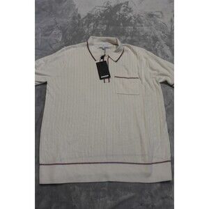 7 Diamonds NWT Mens Size XL Cream Enzo Sweater Polo